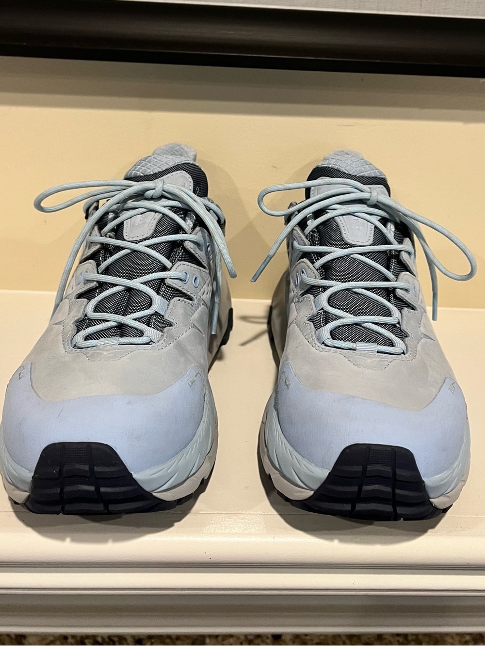 Hoka Light Blue and Black Women's Athletic Trail Shoes